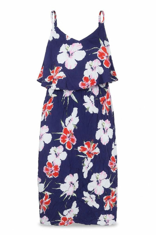Anthology Women’s Blue Floral Midi Slip Dress Size 18 Viscose