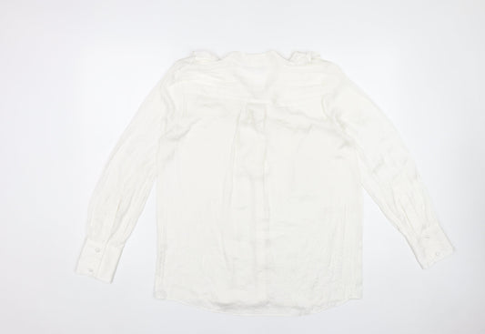 Marks and Spencer Women’s White Viscose Blouse Size 12 Long Sleeve