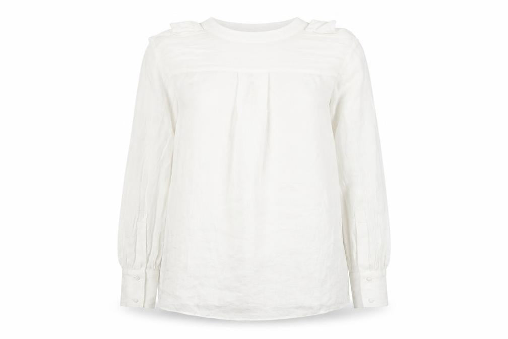 Marks & Spencer Women’s White Viscose Blouse Size 12 Long Sleeve