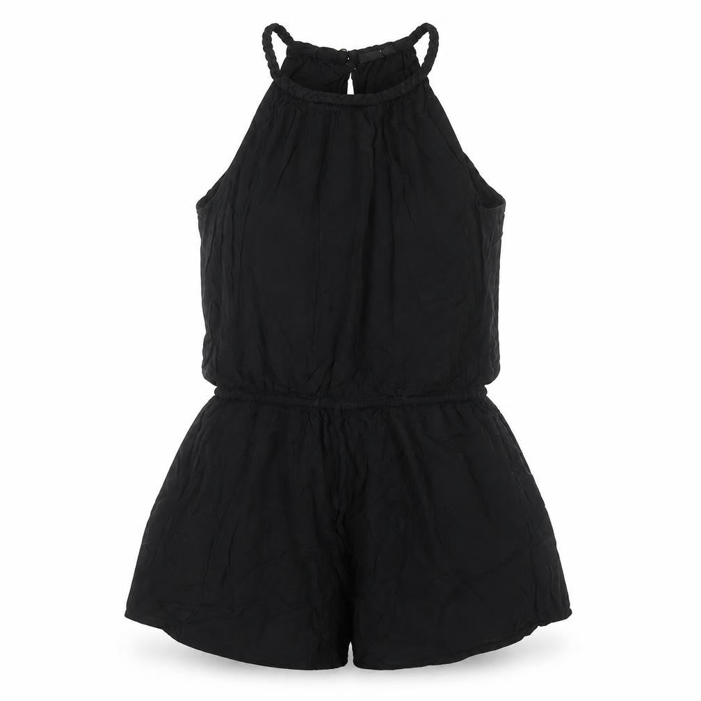 GAP Women Black Medium Halter Neck Sleeveless Playsuit Summer
