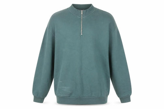 Front view of ASOS Men’s Green XS 1/4 Zip Mock Neck Sweatshirt