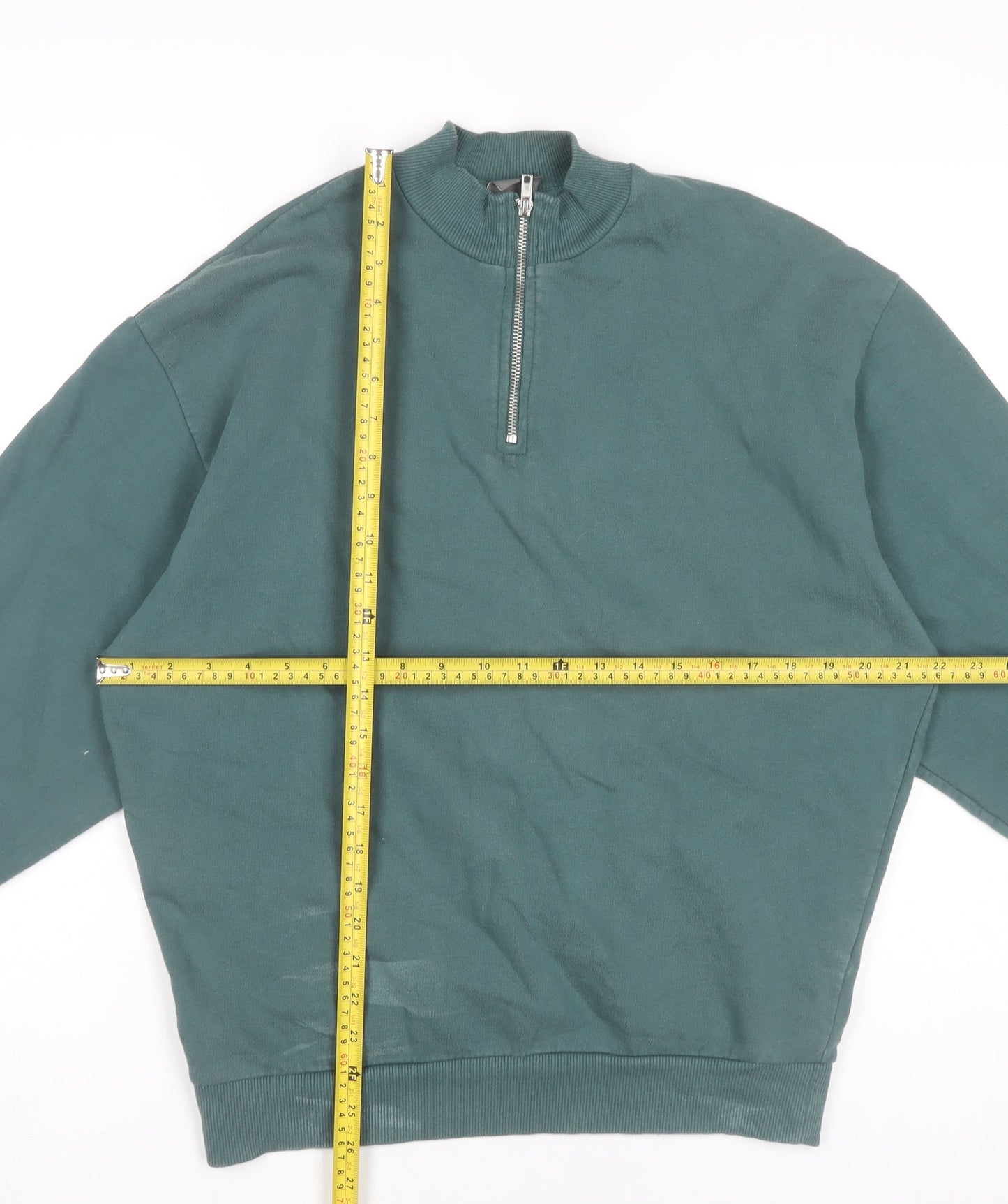 ASOS Men’s Green XS 1/4 Zip Mock Neck Sweatshirt