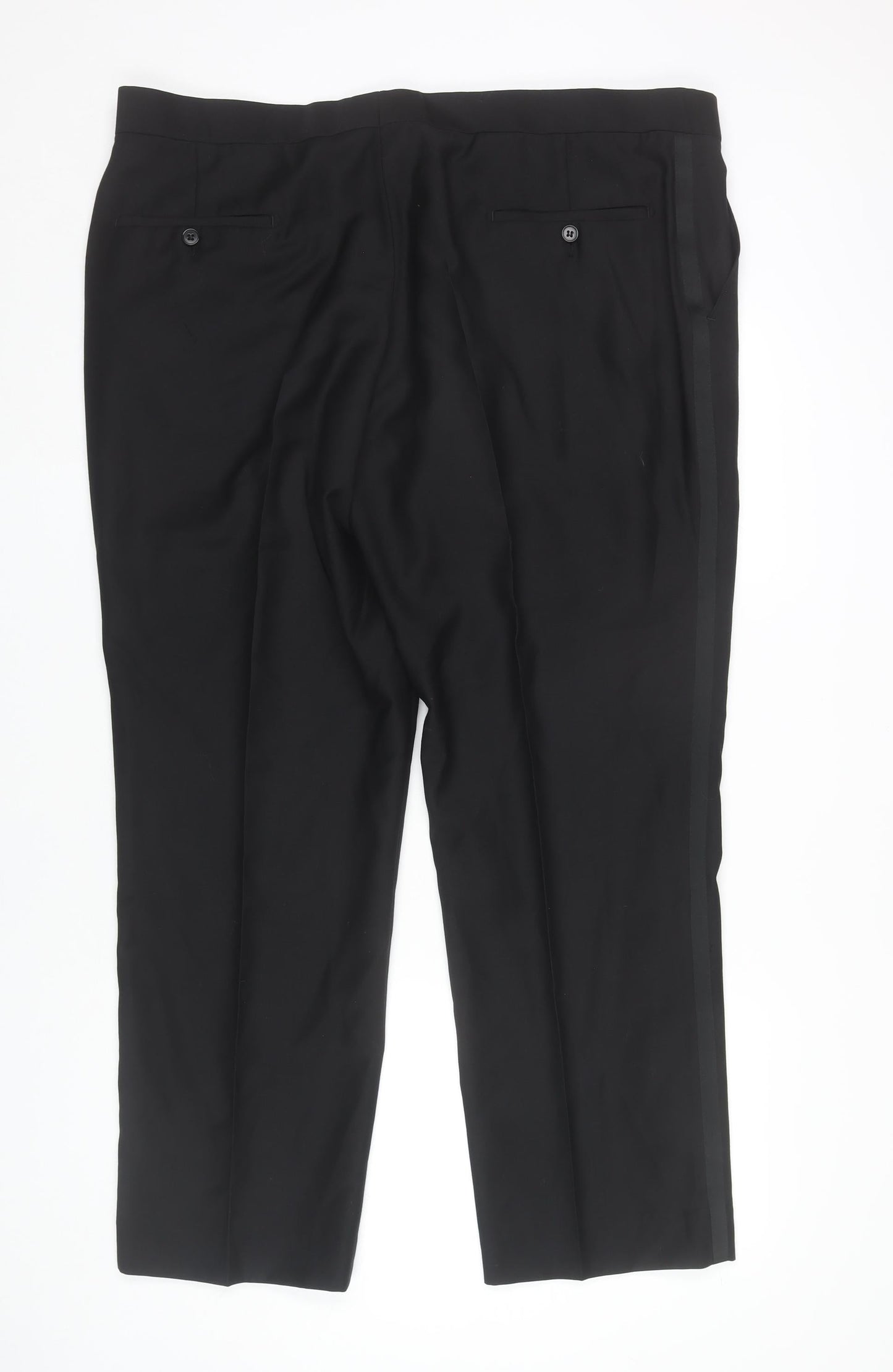 Jeff Banks Men's Black Wool Dress Pants 42in Waist Regular Fit