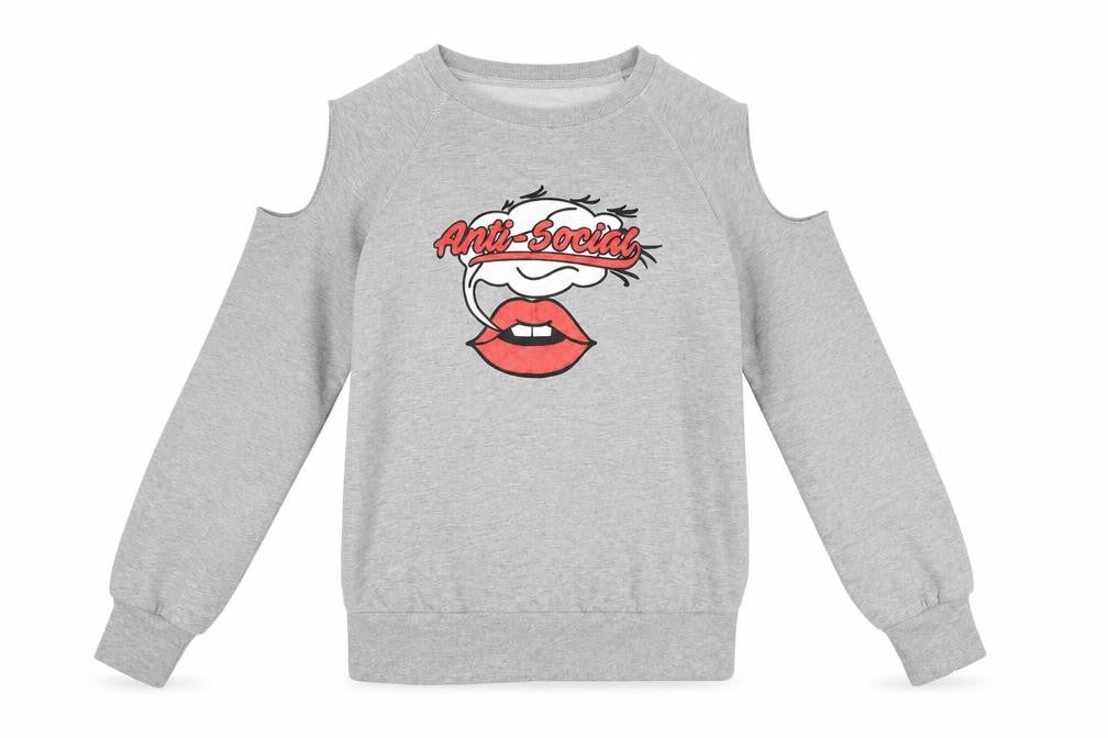 Oh My Days Womens Grey Graphic Pullover Sweatshirt UK 8