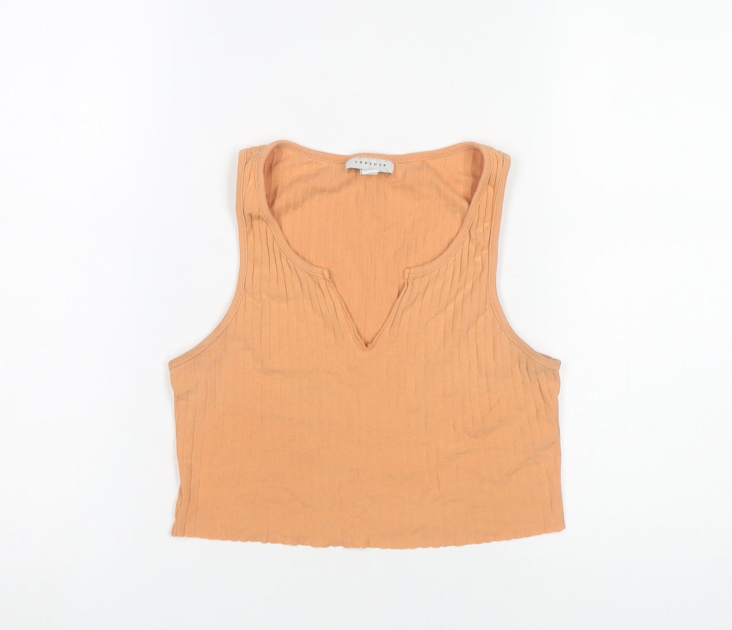 Topshop Women’s Orange Cropped Cotton Tank Top UK 8