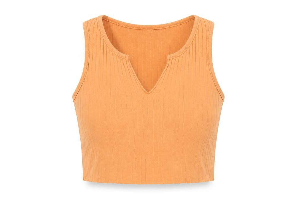 Topshop Women’s Orange Cropped Cotton Tank Top UK 8