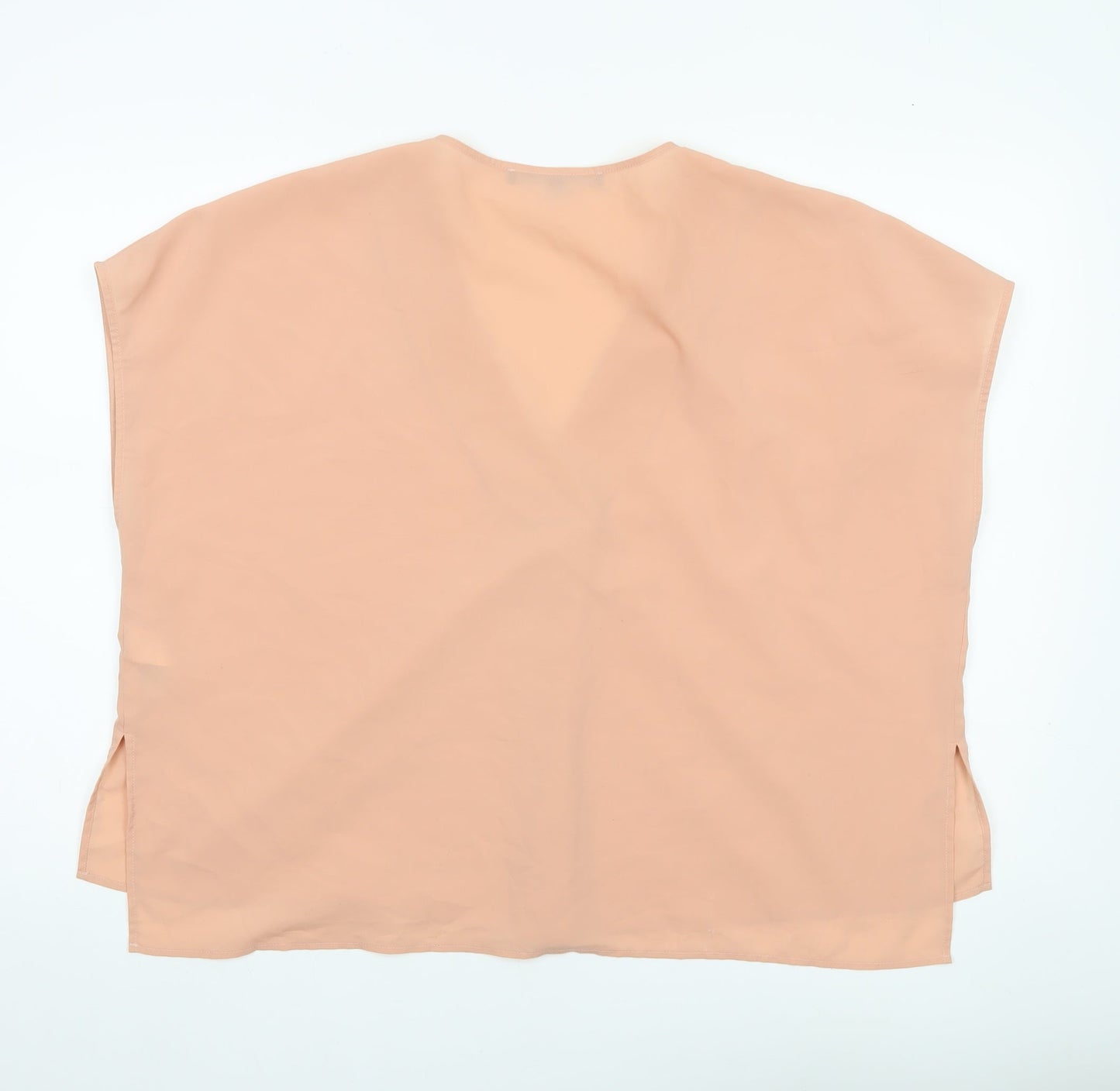 French Connection Womens Beige Tunic Blouse M V-Neck Sleeveless