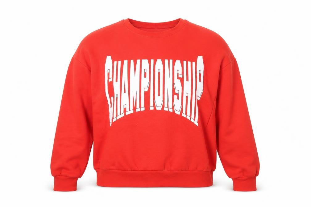FB Sister Womens Red Championship Graphic Sweatshirt Size S