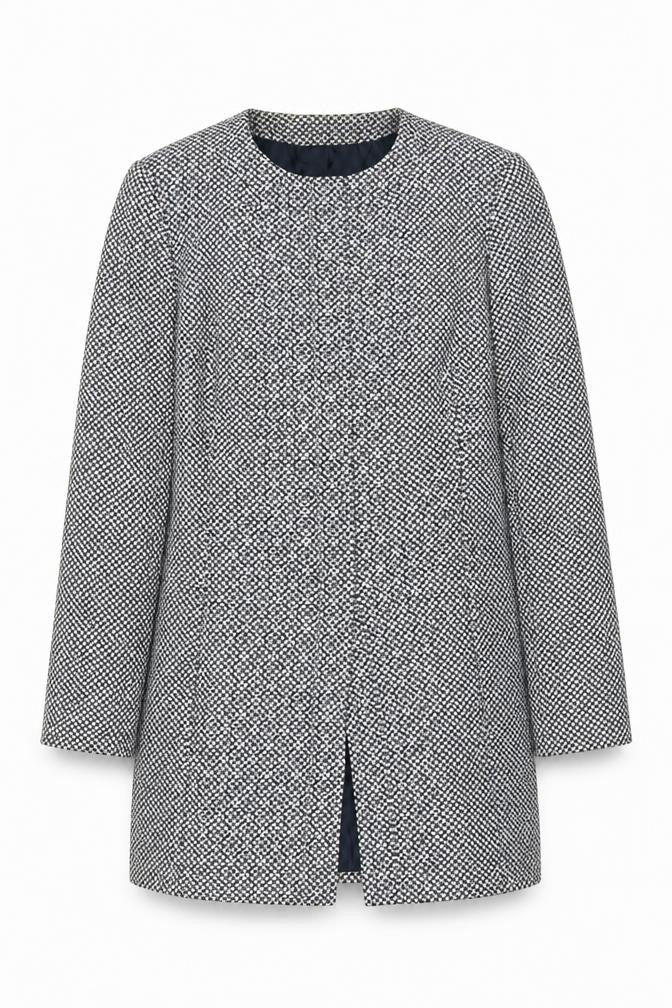 Betty Barclay Women’s Black Geometric Mid-Length Coat Size 14