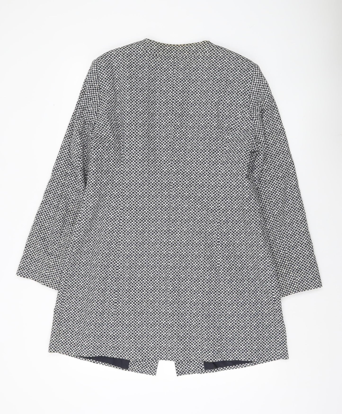 Betty Barclay Women’s Black Geometric Mid-Length Coat Size 14