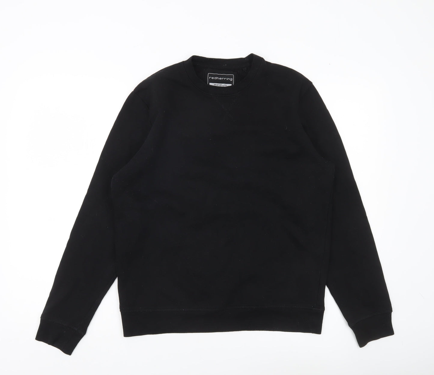 Red Herring Mens Black Medium Sweatshirt Pullover Crew Neck