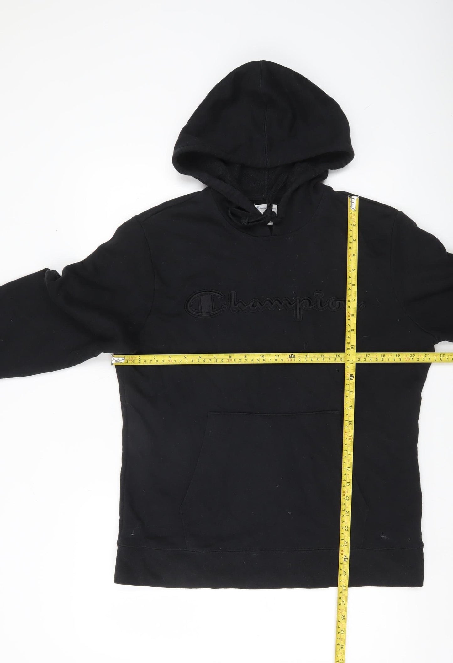 Champion Men’s Black Pullover Hoodie Medium Logo Hooded Sweatshirt
