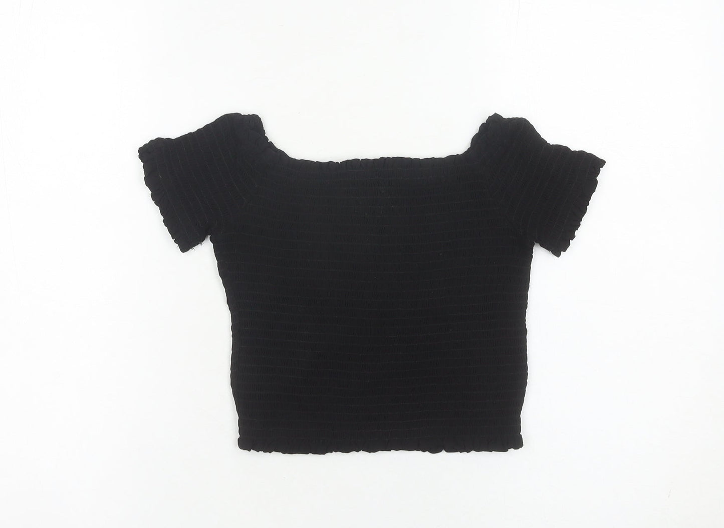 New Look Women’s Black Cropped Button-Up Top UK 10