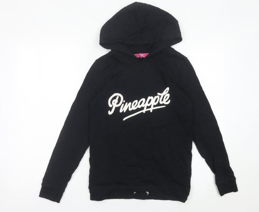 Pineapple Girls Black Hoodie 11-12 Years Pullover Dance Logo Sweatshirt