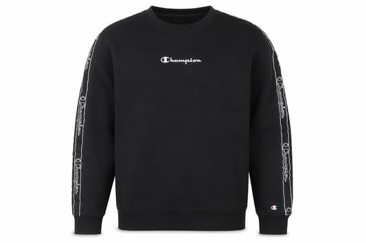 Champion Mens Black L Pullover Sweatshirt Logo Crewneck Regular Fit
