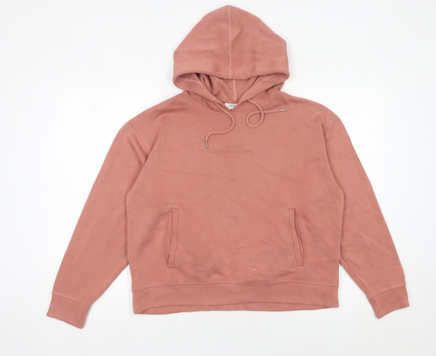 MSCH Copenhagen Womens Pink Pullover Hoodie S Long Sleeve Casual