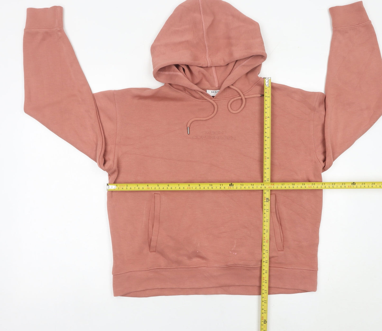 MSCH Copenhagen Womens Pink Pullover Hoodie S Long Sleeve Casual