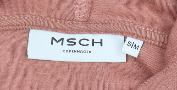 MSCH Copenhagen Womens Pink Pullover Hoodie S Long Sleeve Casual