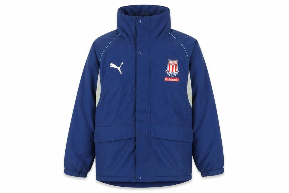 Puma Boys Blue Football Hooded Jacket Coat Age 12 Years Lined Winter