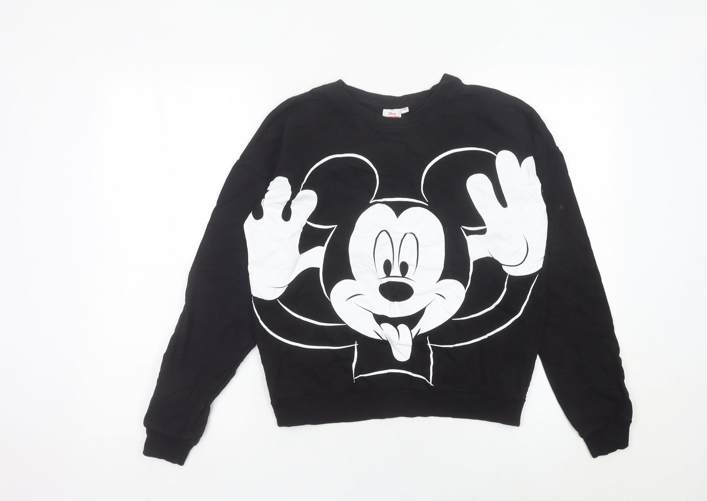 Disney Women’s Black Mickey Mouse Sweatshirt Size 12 Pullover