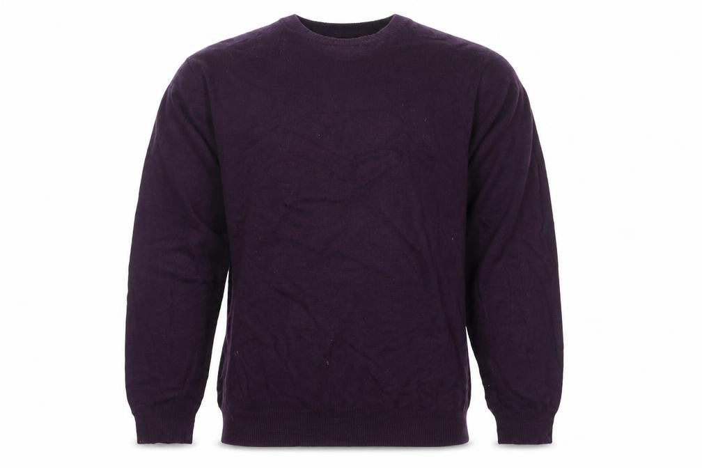 Marks & Spencer Mens Purple 2XL Cotton V-Neck Jumper