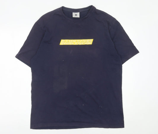 Daily Paper Men's Blue Cotton Graphic Print T-Shirt Size M