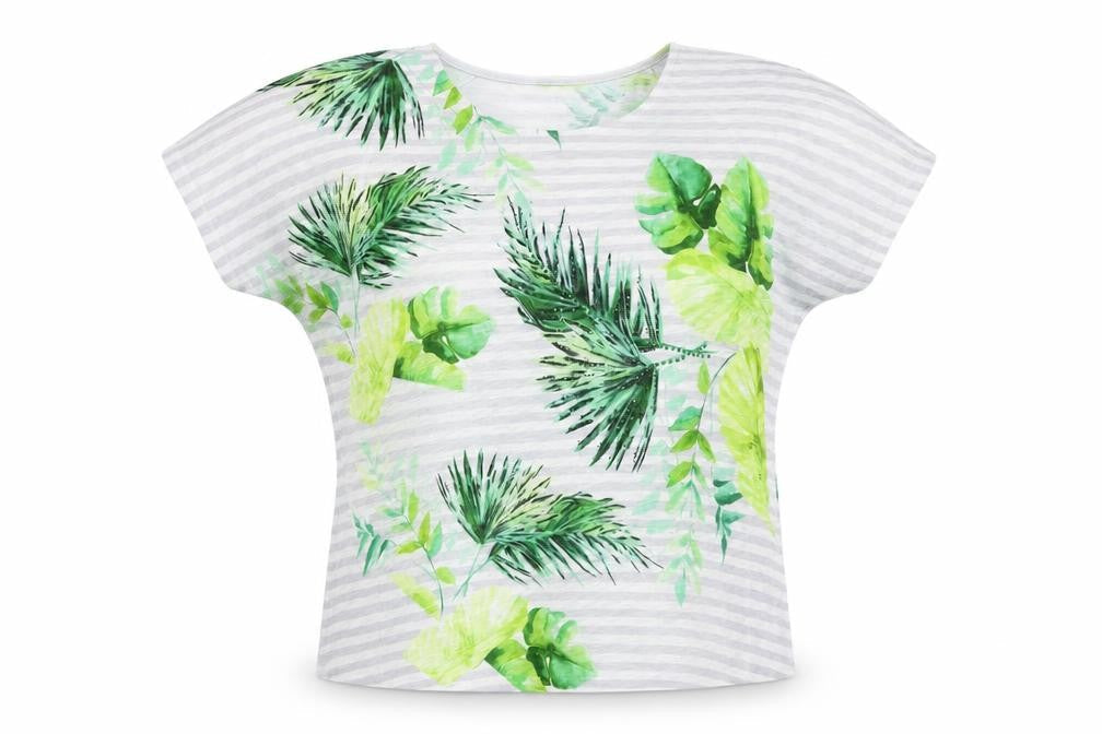 Roman Women’s Multicoloured Tropical Sequin T-Shirt Size 14