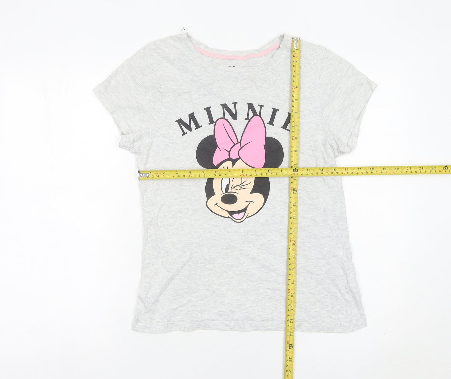 Disney Womens Grey Minnie Mouse T-Shirt 2XS Short Sleeve Casual