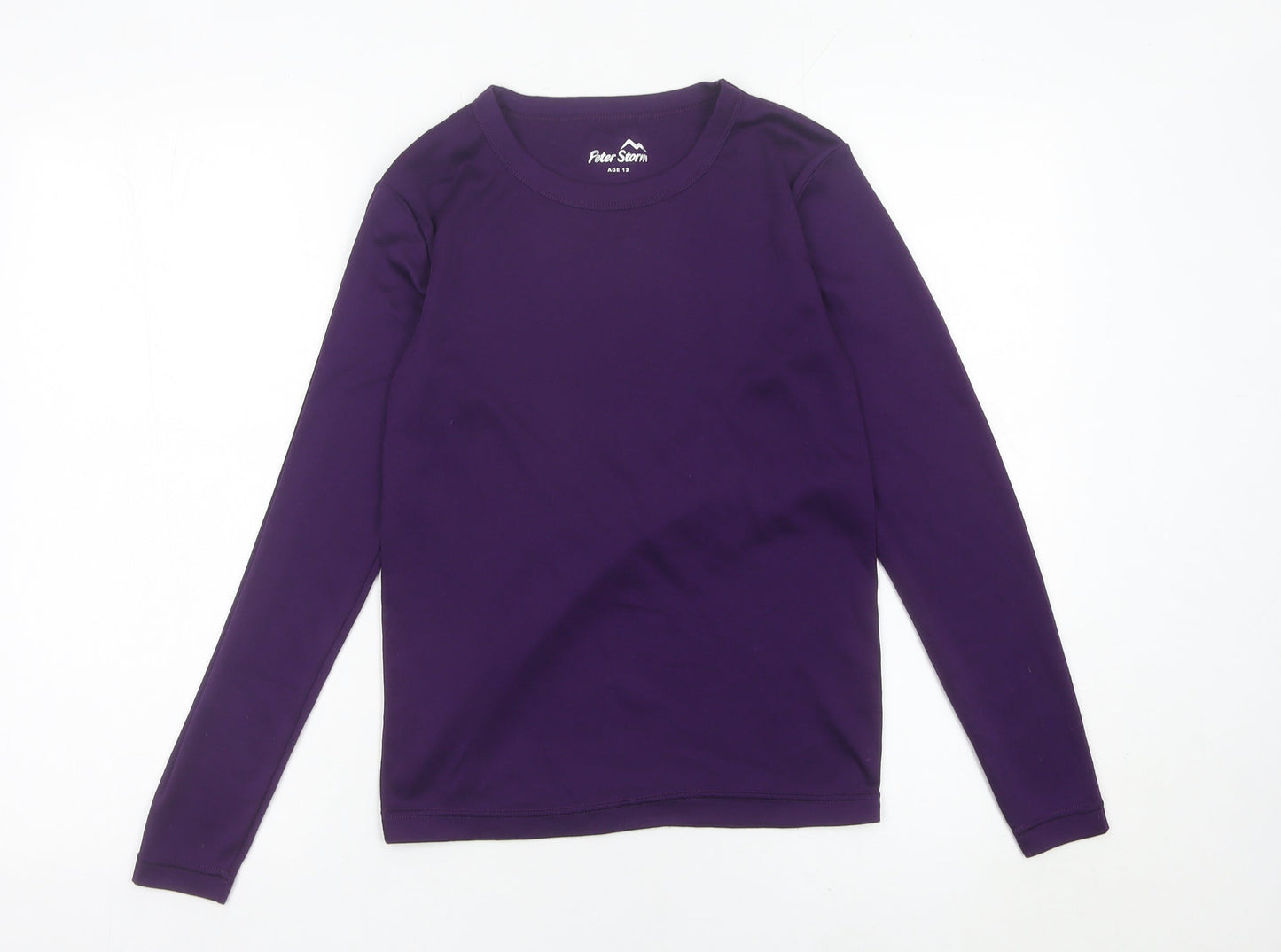 Peter Storm Girls Purple Long Sleeve Basic T-Shirt Age 13 Years