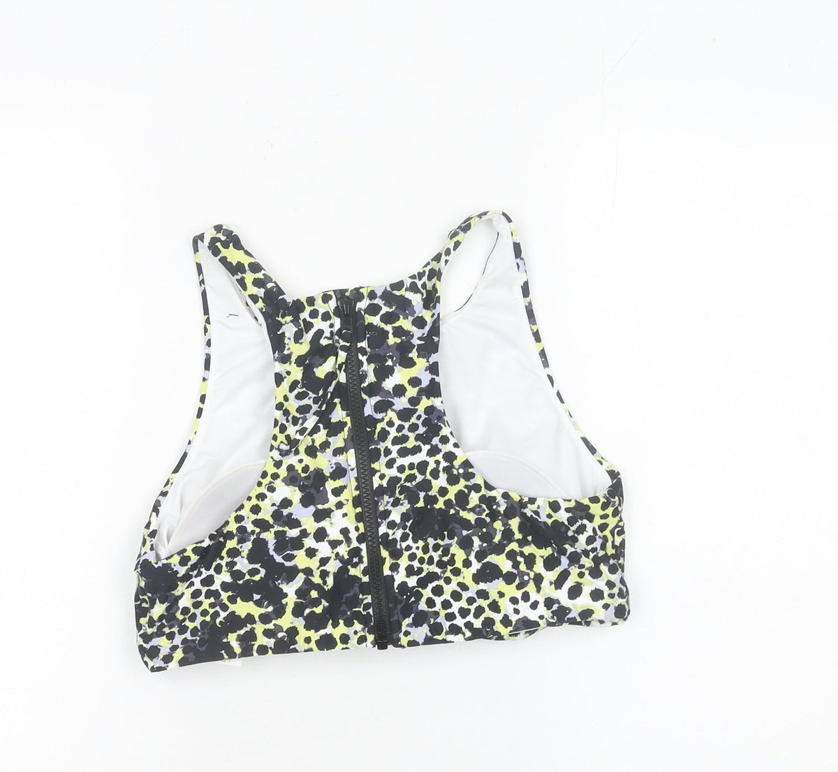 Next Womens Multicoloured Sports Bra UK 16 Racerback Zip Front