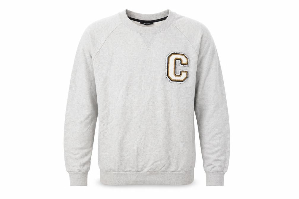 Calvin Klein Mens Grey Medium Crew Neck Sweatshirt Embroidered Logo