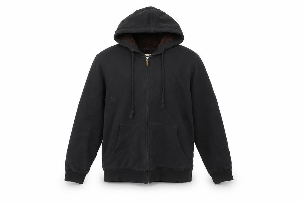 James & Nicholson Men’s Black Full Zip Hoodie Size S Fleece Lined