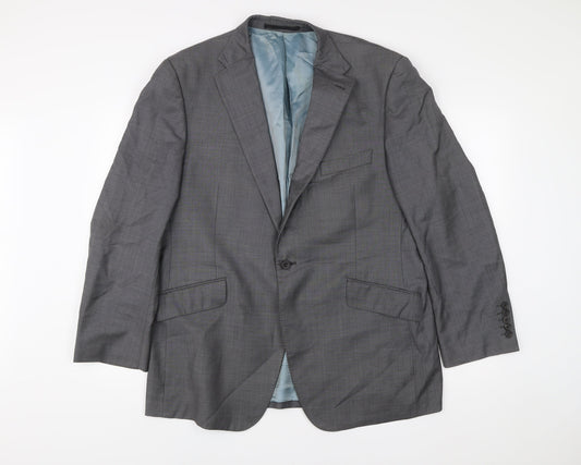 Impressions Men's Grey Wool Blazer Jacket 44/M Notch Lapel