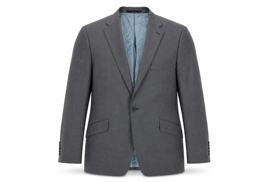 Impressions Men's Grey Wool Blazer Jacket 44/M Notch Lapel