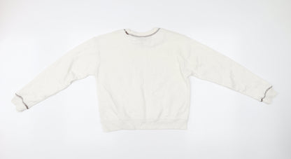 Close-up detail of New Look girls’ white arizona sweatshirt age 12-13 graphic pullover