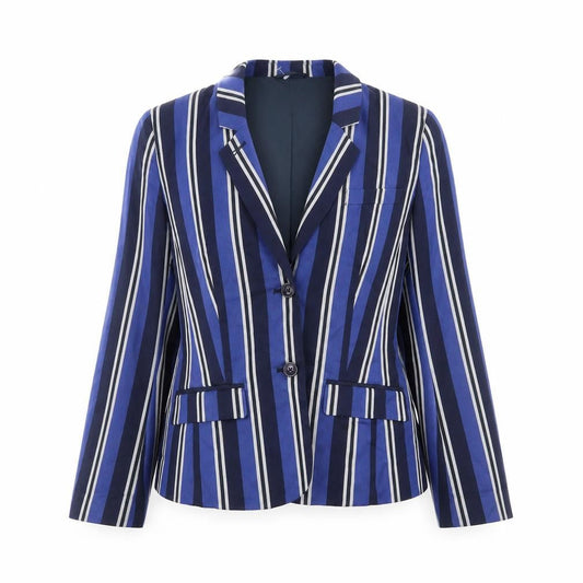 Ben Sherman Women Blue Striped Blazer Jacket Size S Smart Casual
