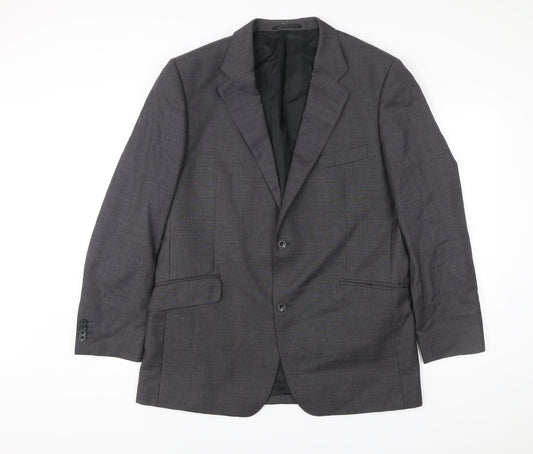 T.M. Lewin Men's Grey Wool Blazer Jacket Size 44R Formal Classic