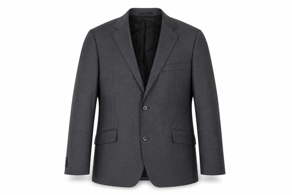 T.M. Lewin Men's Grey Wool Blazer Jacket Size 44R Formal Classic