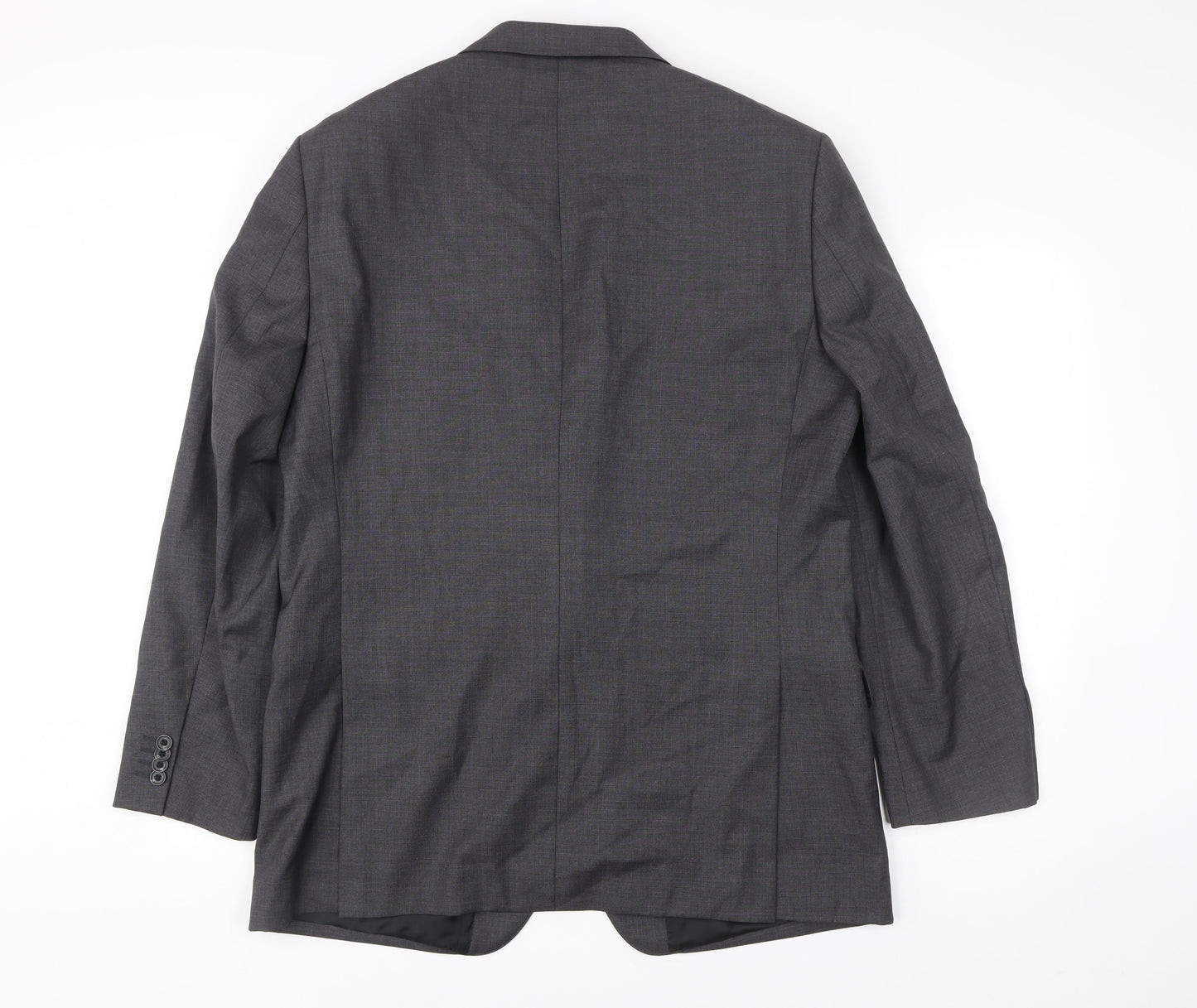 T.M. Lewin Men's Grey Wool Blazer Jacket Size 44R Formal Classic