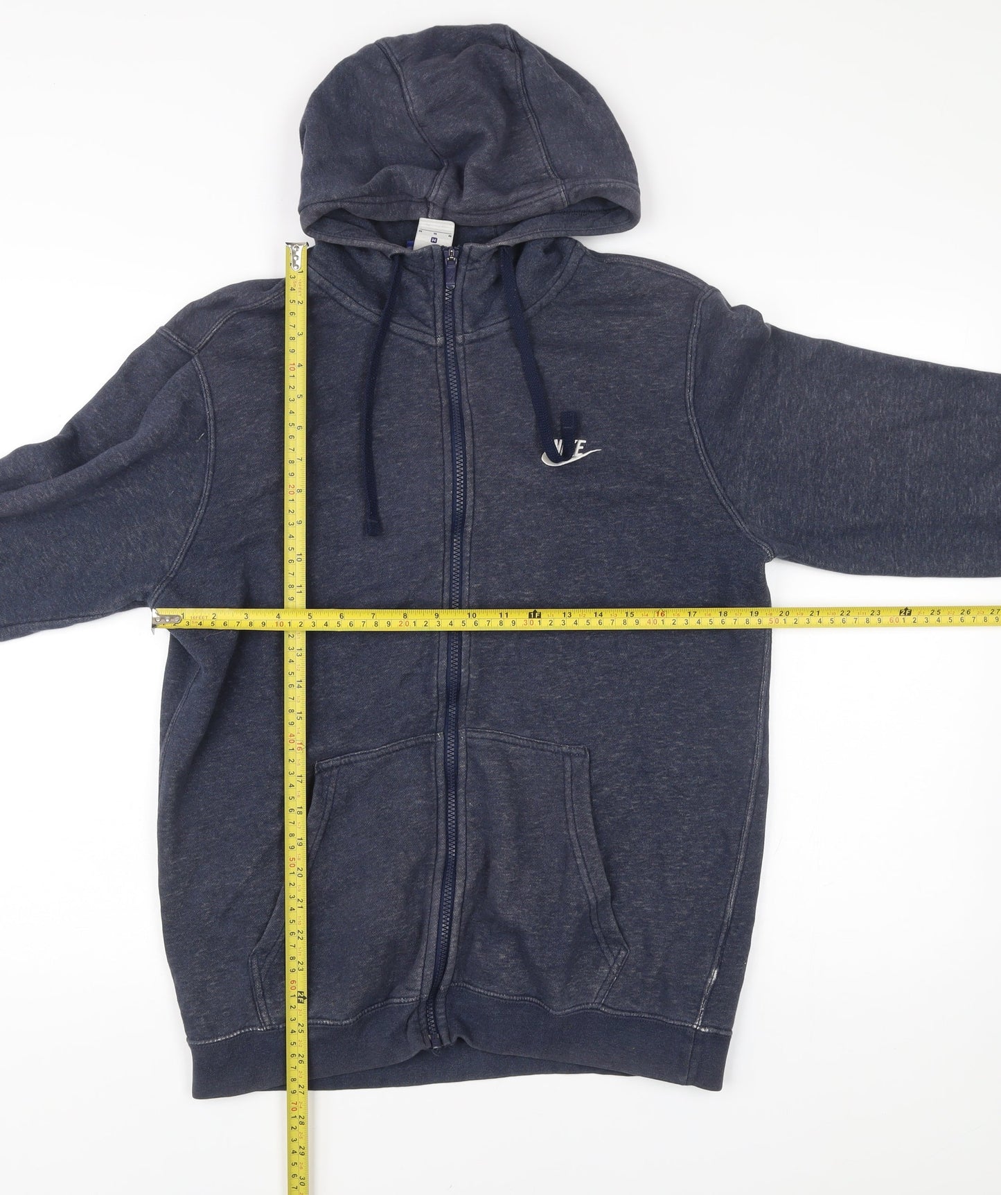 Nike Men's Blue Full Zip Hoodie Size M Cotton Blend Casual