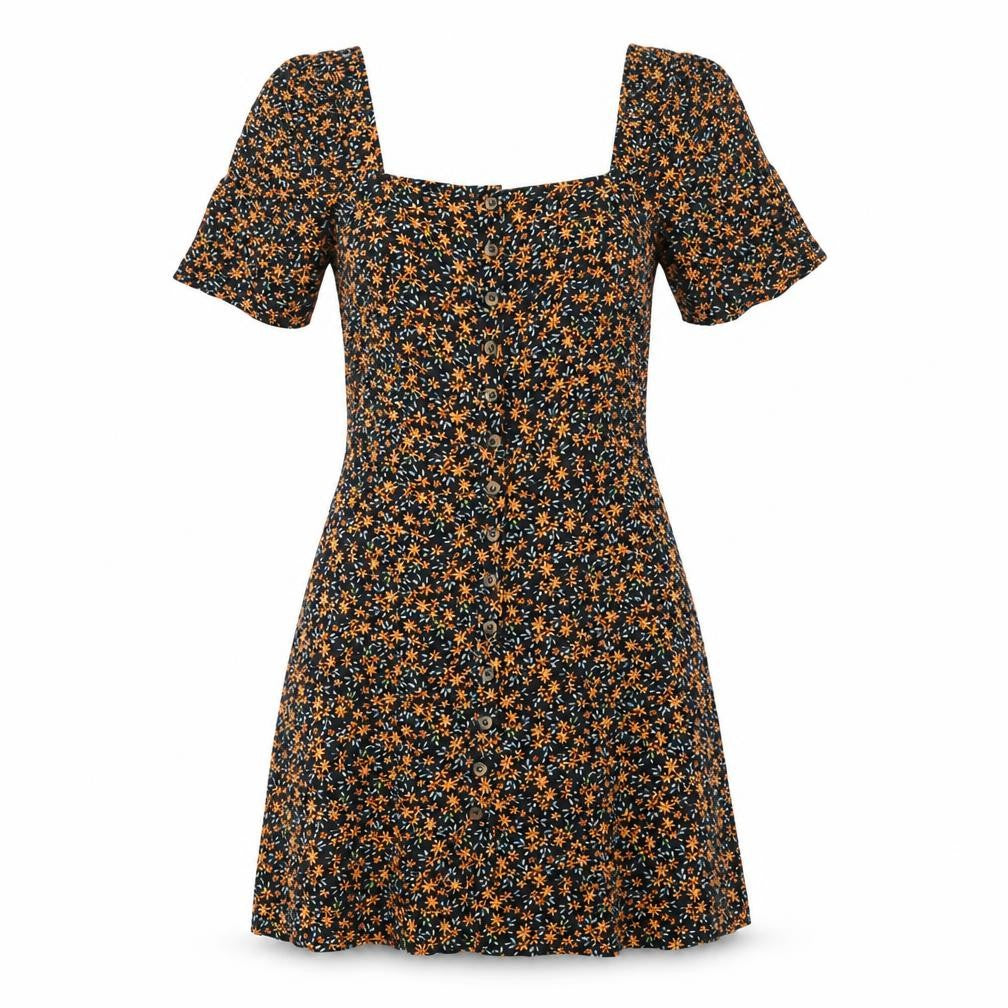 Urban Outfitters Women’s Multicoloured XS Floral Puff Sleeve A-Line Dress
