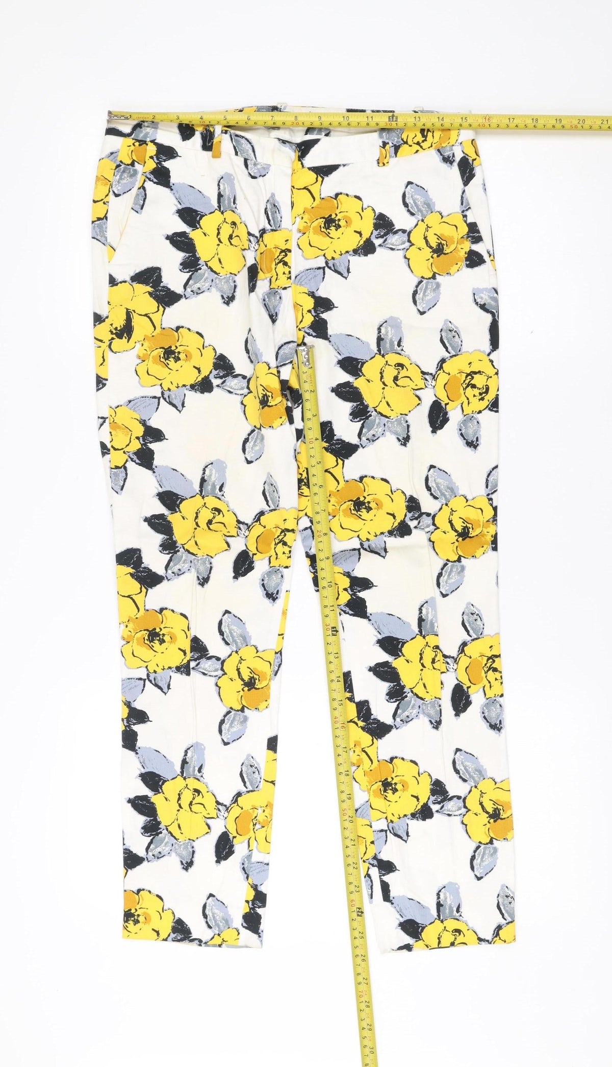 Zara Women’s Multicoloured Floral Slim Chino Trousers Size 10