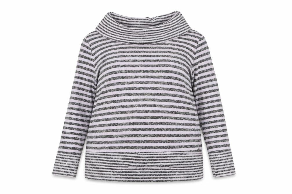 TIGI Womens Grey Striped Cowl Neck Pullover Jumper Size 18