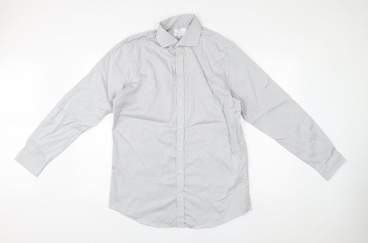 John Lewis Men’s Grey Slim Fit Dress Shirt 16in Collar Business Formal