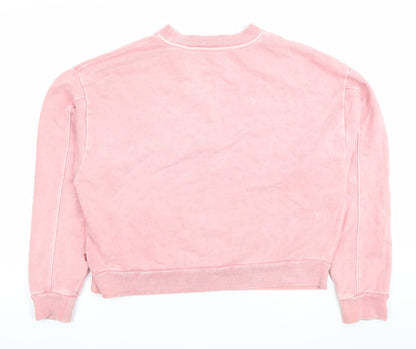 Levi's Womens Pink Embroidered Logo Pullover Sweatshirt XS