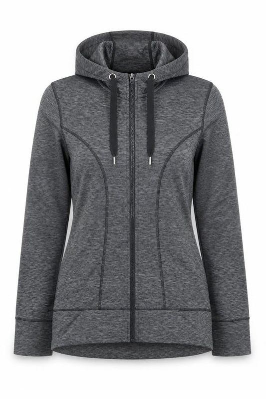 F&F Womens Grey Full Zip Hoodie Size 10 Slim Fit Sportswear