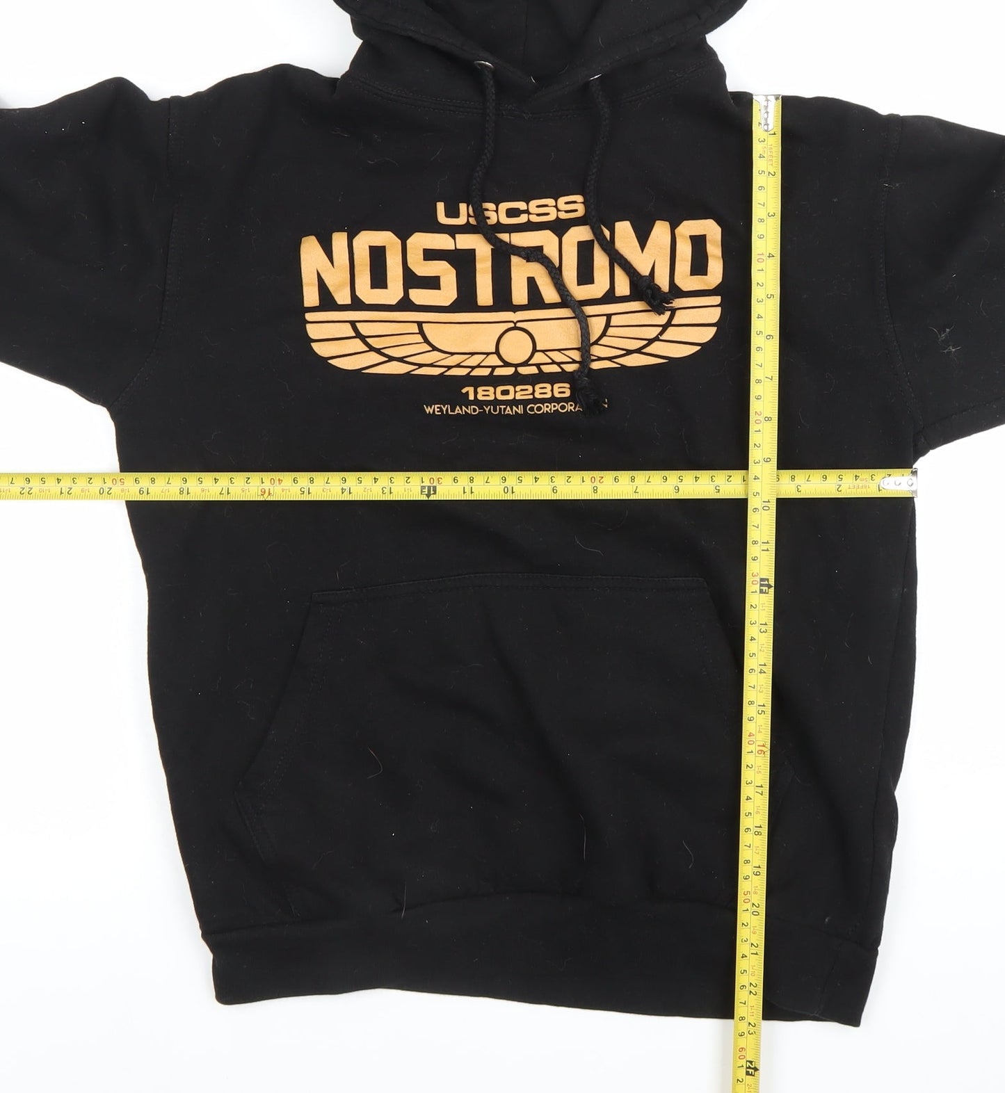 Stars & Stripes Men’s Black Nostromo Pullover Hoodie M Graphic Movie Style