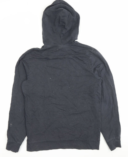 Jack & Jones Men’s Black Pullover Hoodie M Regular Fit Cotton Blend