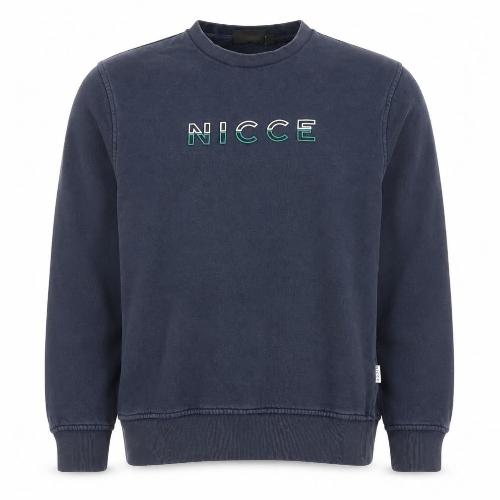 NICCE Mens Navy Blue XS Sweatshirt Crew Neck Pullover Logo Cotton