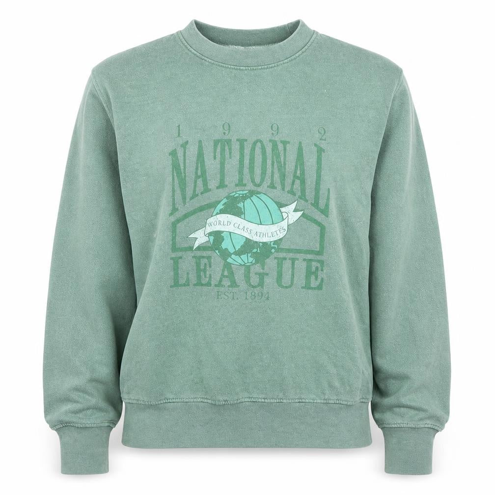 Daisy Street Womens Green XS Sweatshirt Pullover Cotton National League